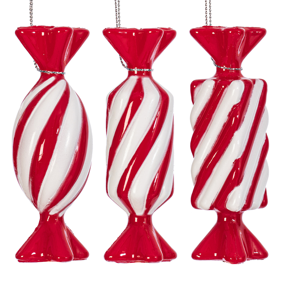 Vickerman 4" Swirl Enamel Candy Assorted Ornaments