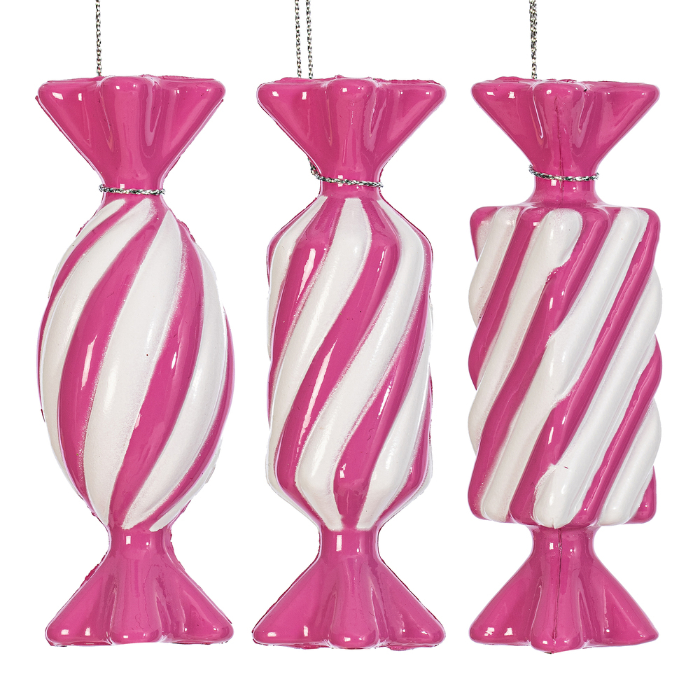 Vickerman 4" Swirl Enamel Candy Assorted Ornaments