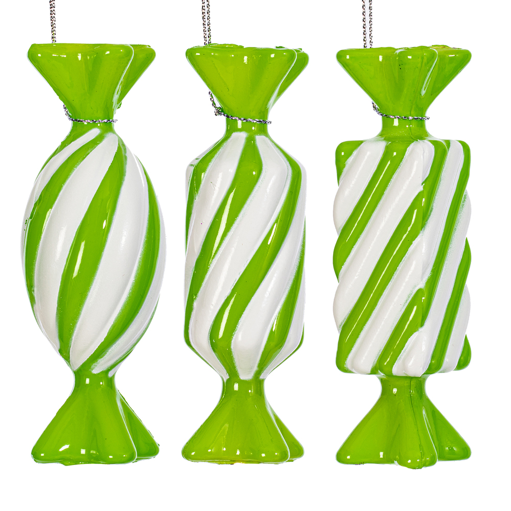 Vickerman 4" Swirl Enamel Candy Assorted Ornaments
