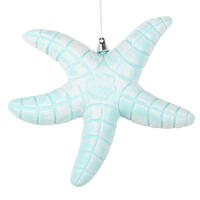 10" Seafoam Green Starfish Glitter Ornam