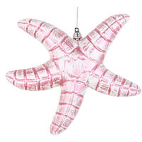 10" Pink Starfish Glitter Ornament