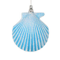 4" Seashell Glitter Ornament 3/Bag