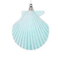 4" Seashell Glitter Ornament 3/Bag