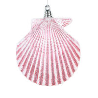4" Seashell Glitter Ornament 3/Bag
