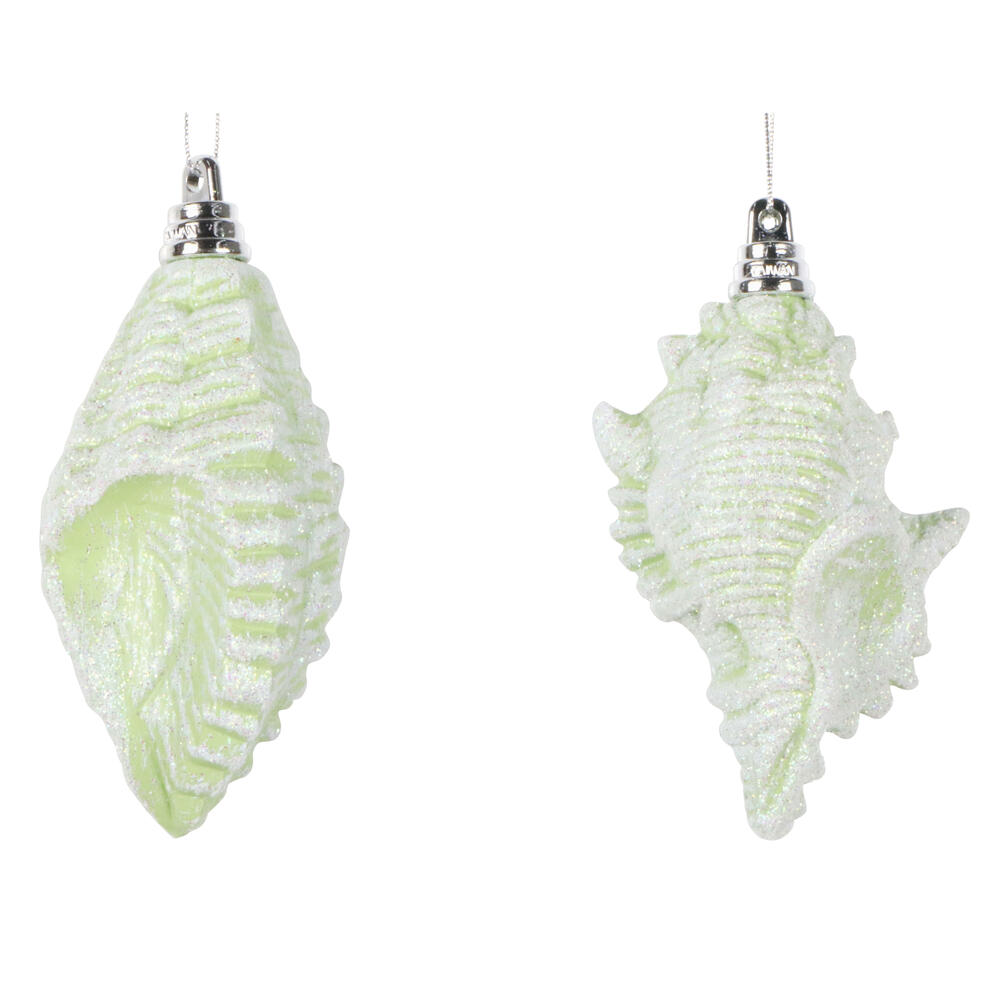 Vickerman 4" Conch Shell Glitter Ornament 4/Set