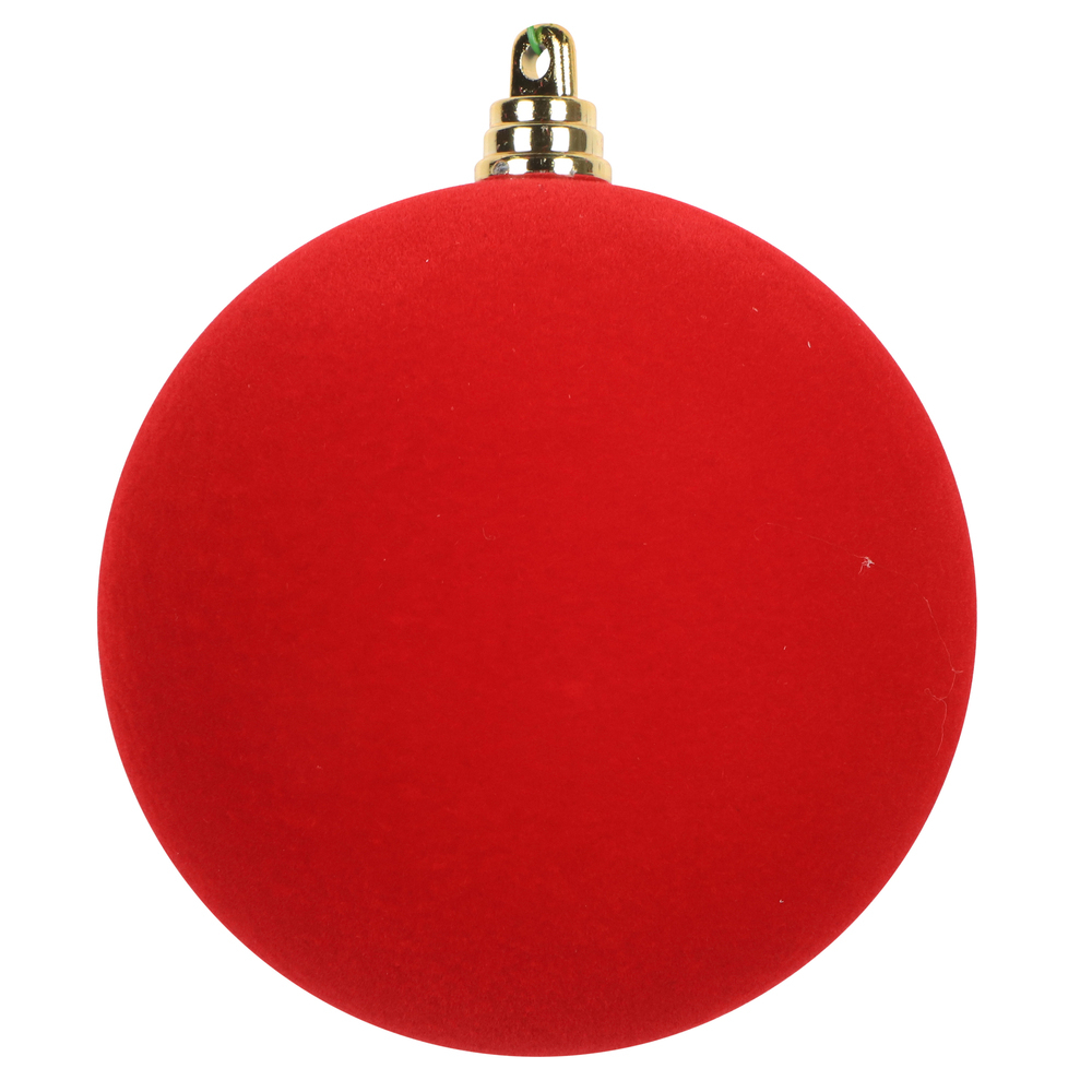 Vickerman Flocked Red Ball Ornament