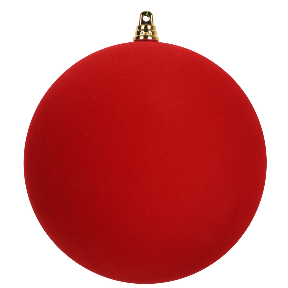 Vickerman Flocked Red Ball Ornament