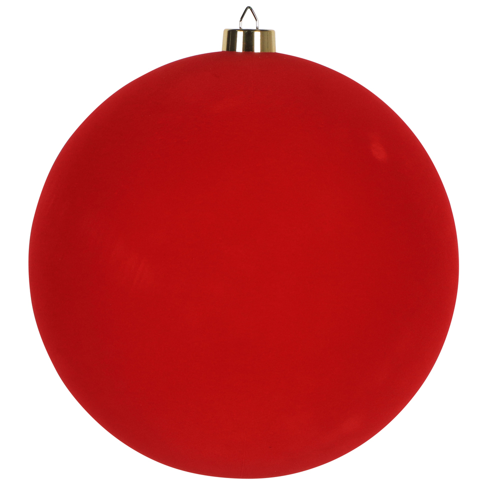 Vickerman Flocked Red Ball Ornament