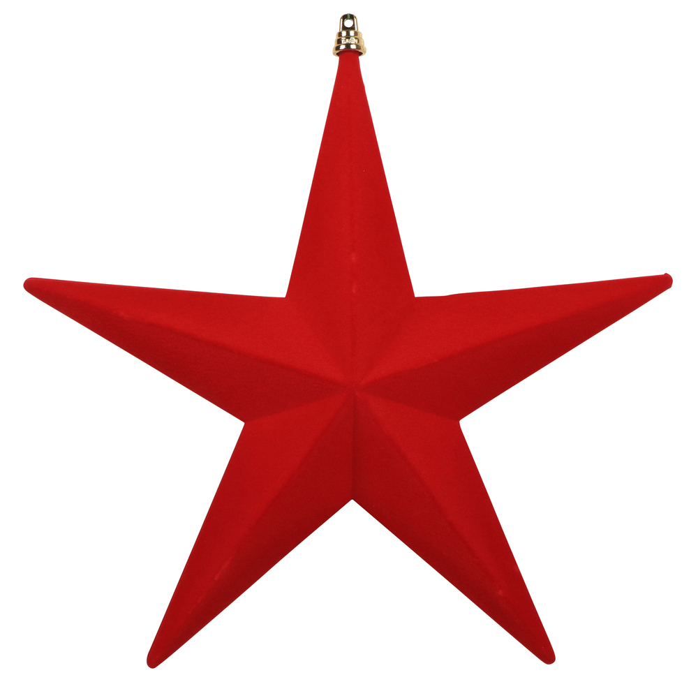 Vickerman Flocked Red Star Ornament