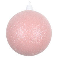 4" Pink Sugar Glitter Ball Orn 3/Bag