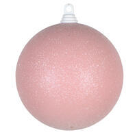 8" Pink Sugar Glitter Ball Ornament