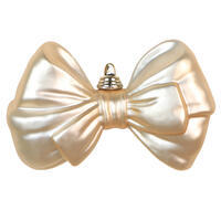 5" x 3.5" Champagne Matte Bow Orn 4/Bag