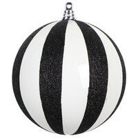 4.75" White/Black Glittr Lines Ball 2/Bg