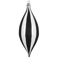 7" White/Black Glitter Lines Shtle 3/Bag
