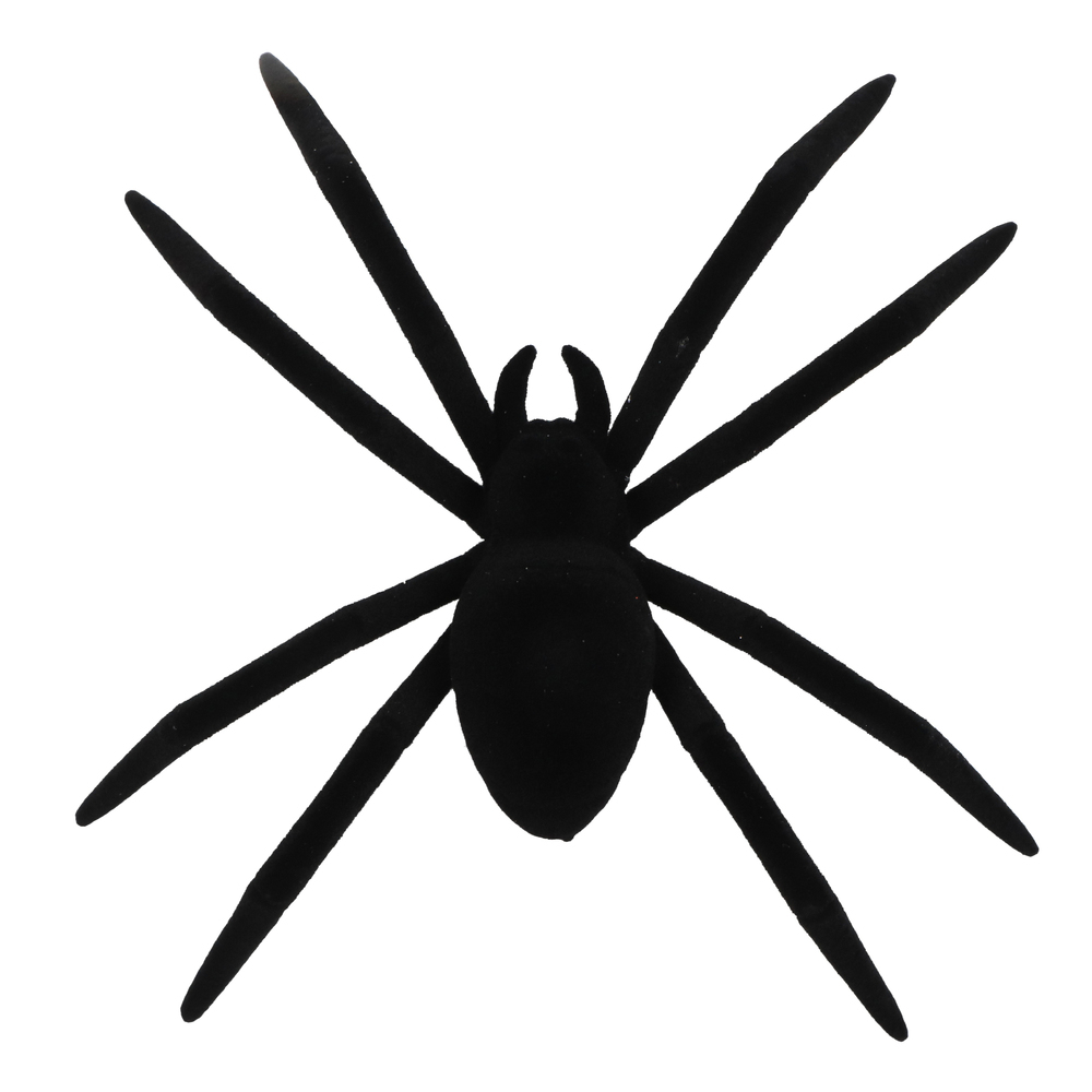 9.5" Flocked Black Spider Ornament 2/Bag