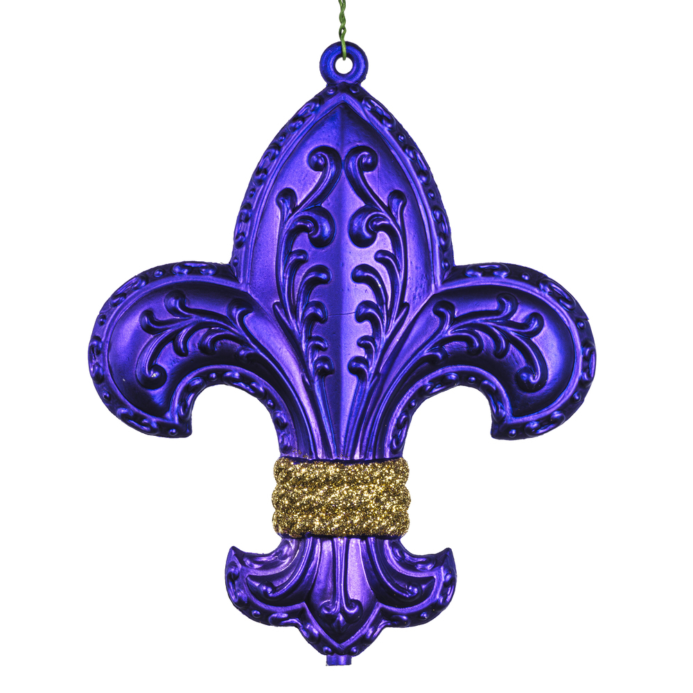 Vickerman 6" Matte Fleur De Lis Ornament 3/Bag