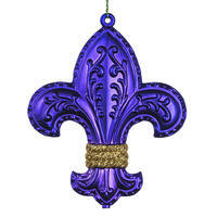 Vickerman 6" Matte Fleur De Lis Ornament 3/Bag