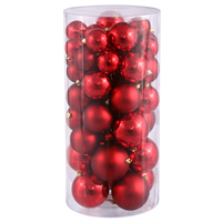 2.4"-3"-4" Red Balls Shiny/Matte 50/Box
