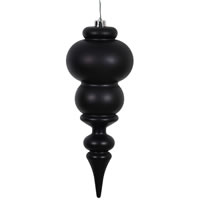 14" Black Matte Finial UV Drilled