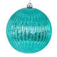 4" Teal Mercury Lined Ball 6/Bag