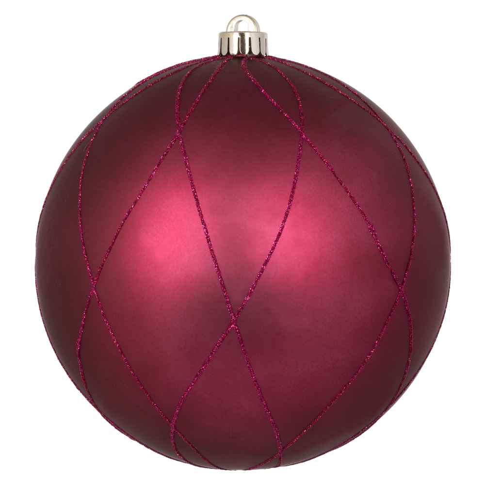 Vickerman Matte and Glitter Swirl Ball Ornament