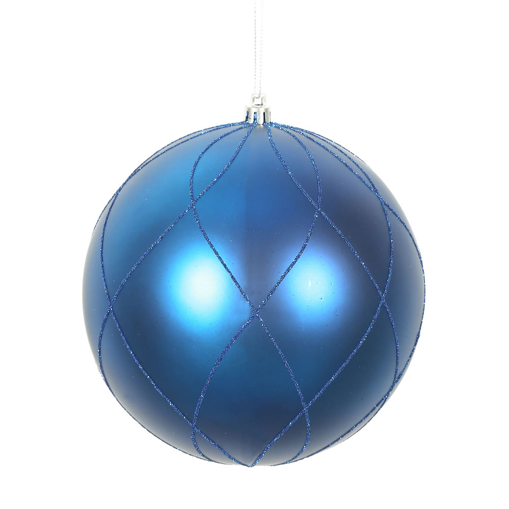 Vickerman Matte and Glitter Swirl Ball Ornament