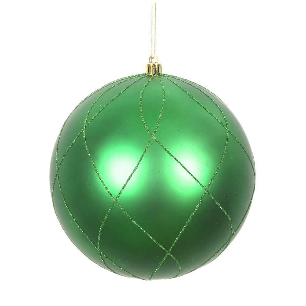 Vickerman Matte and Glitter Swirl Ball Ornament
