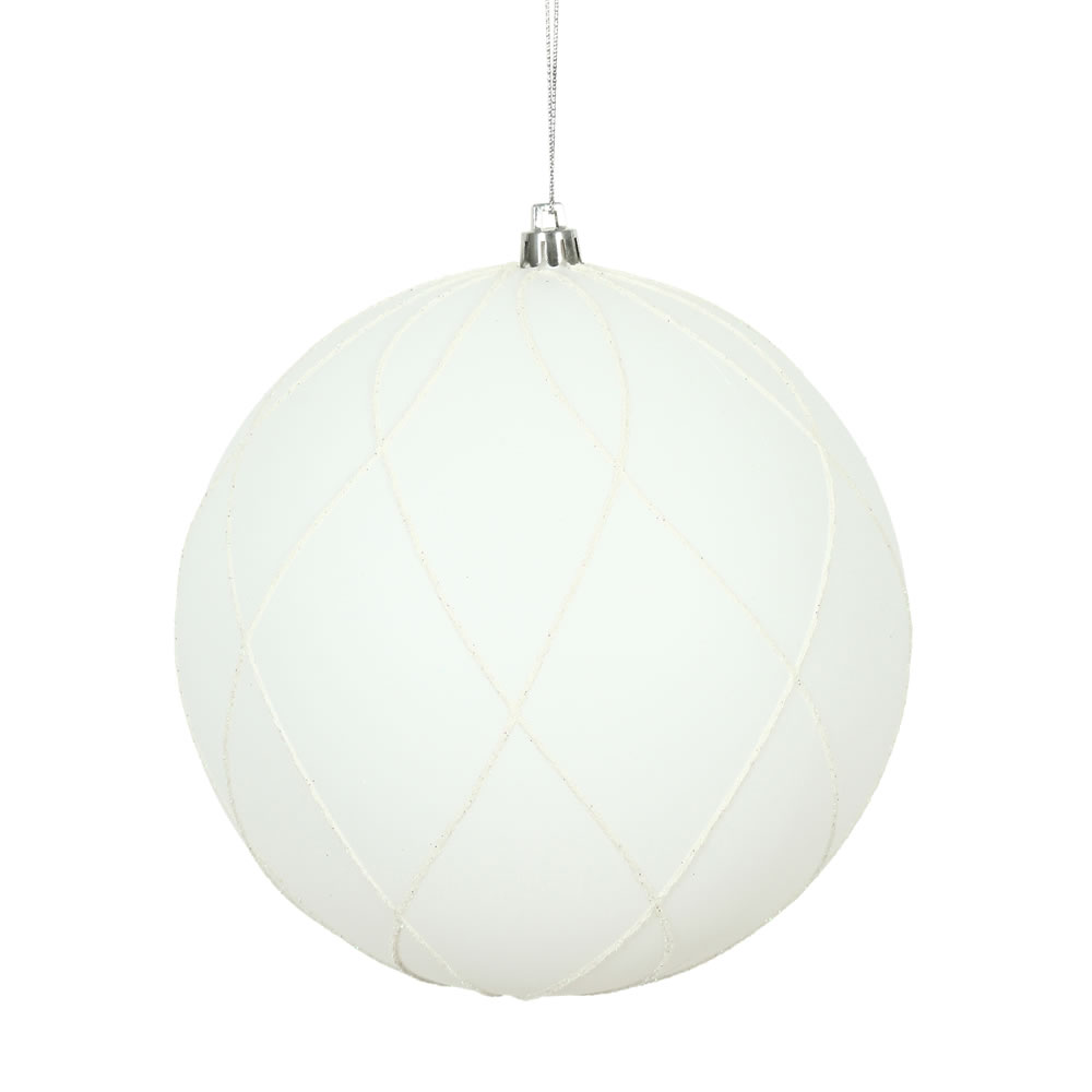 Vickerman Matte and Glitter Swirl Ball Ornament