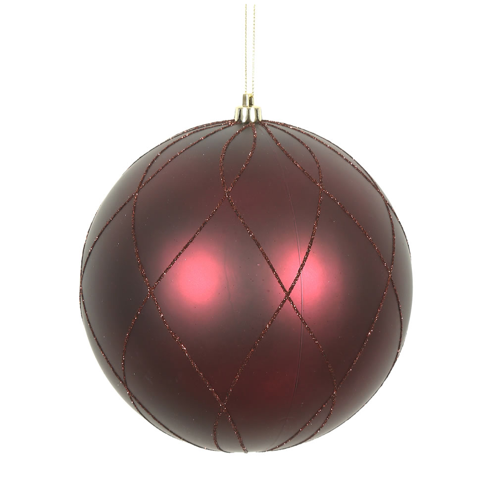Vickerman Matte and Glitter Swirl Ball Ornament