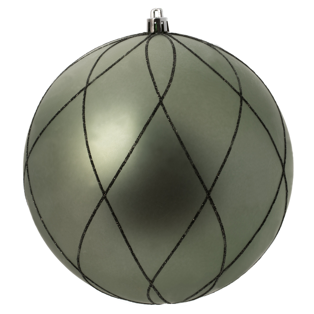 Vickerman Matte and Glitter Swirl Ball Ornament