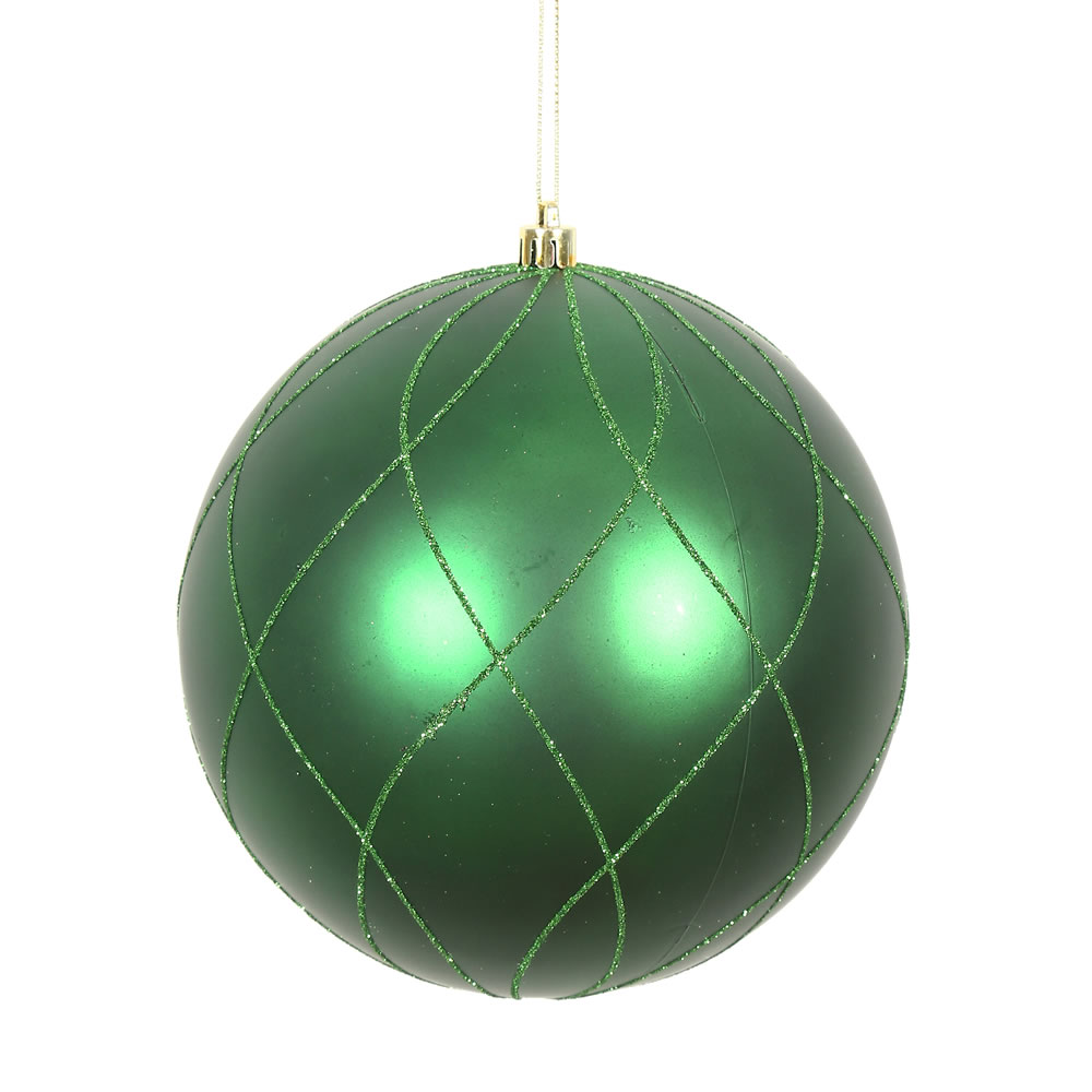 Vickerman Matte and Glitter Swirl Ball Ornament