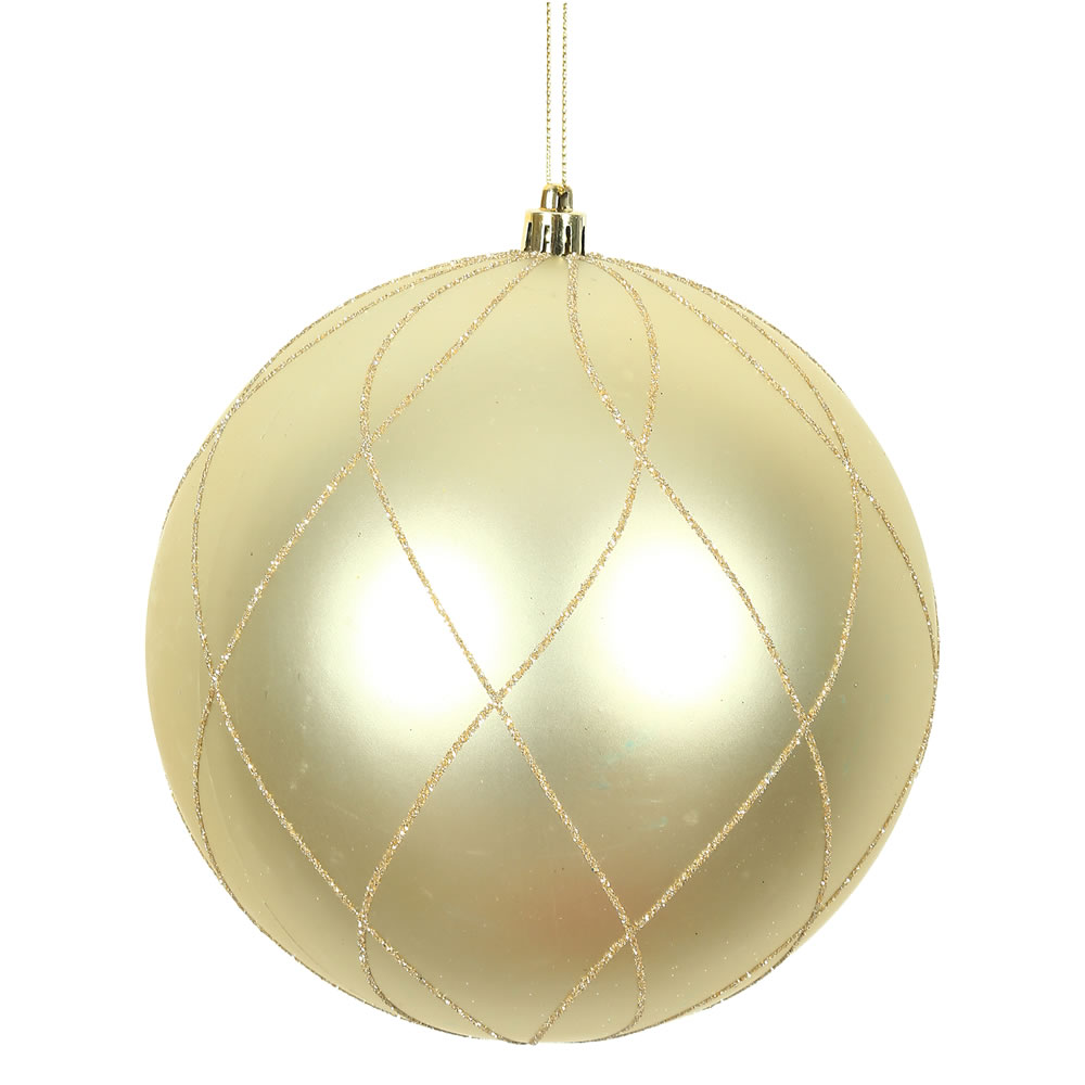 Vickerman Matte and Glitter Swirl Ball Ornament