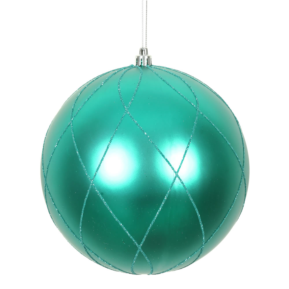 Vickerman Matte and Glitter Swirl Ball Ornament