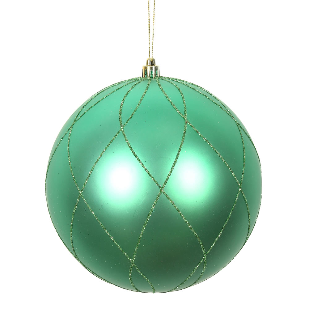 Vickerman Matte and Glitter Swirl Ball Ornament