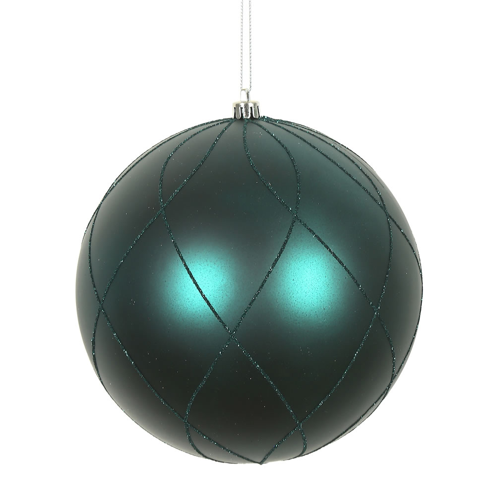 Vickerman Matte and Glitter Swirl Ball Ornament