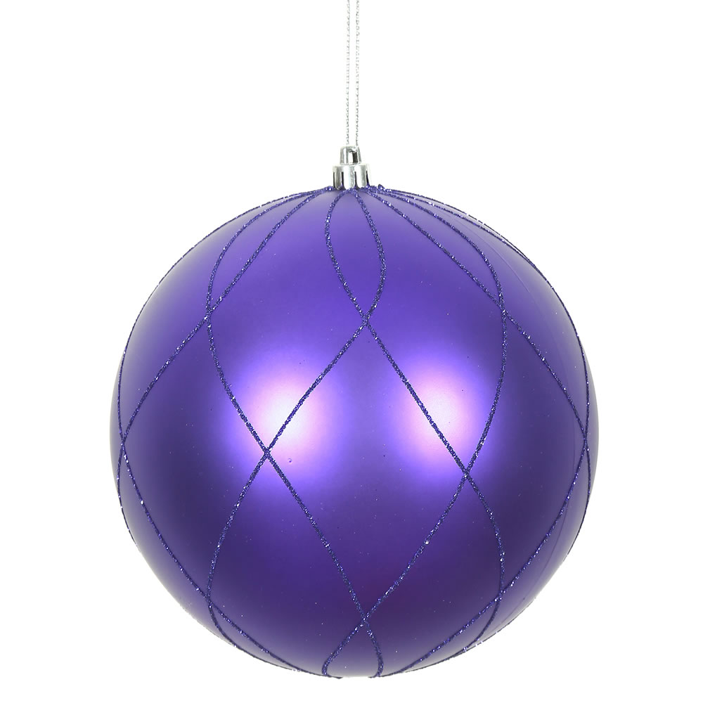Vickerman Matte and Glitter Swirl Ball Ornament