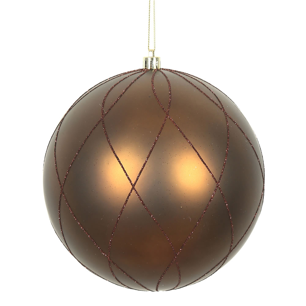Vickerman Matte and Glitter Swirl Ball Ornament