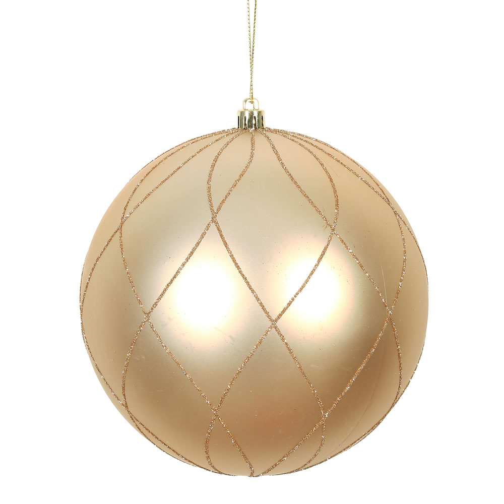 Vickerman Matte and Glitter Swirl Ball Ornament