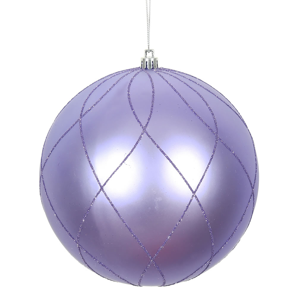 Vickerman Matte and Glitter Swirl Ball Ornament