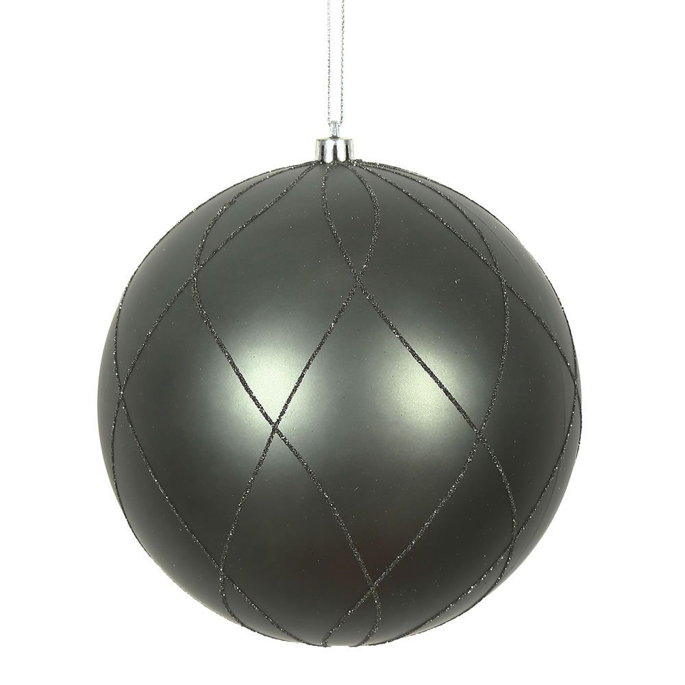 Vickerman Matte and Glitter Swirl Ball Ornament