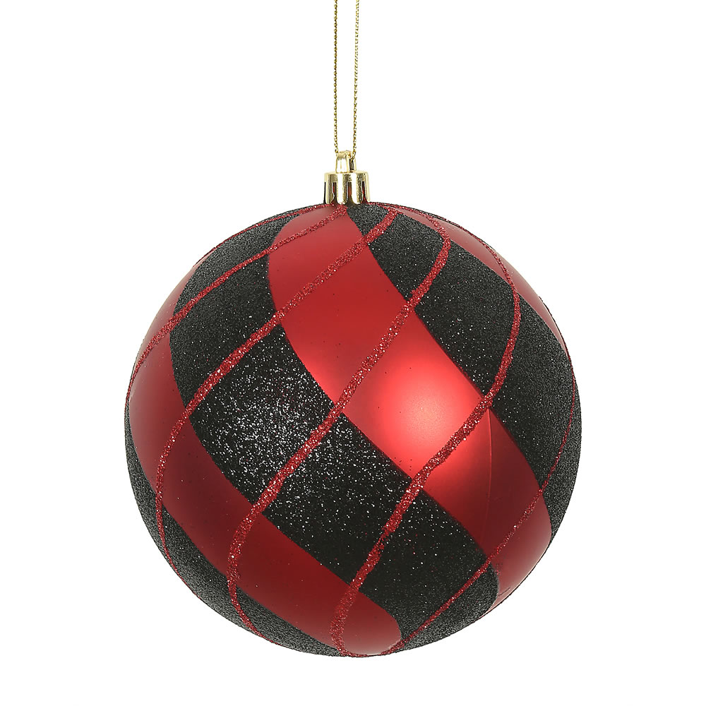 Vickerman Swirl Plaid Ball Ornament