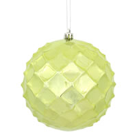 4.75" Lime Shiny Diamond Bauble 4/Bg