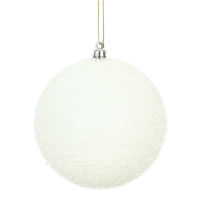 4" White Tinsel Ball 4/Bag
