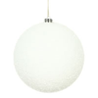 6" White Tinsel Ball 2/Bag