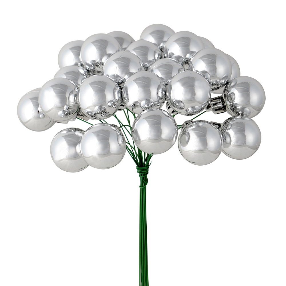 Vickerman 1" x 24" Shiny Ball Ornament Christmas Pick