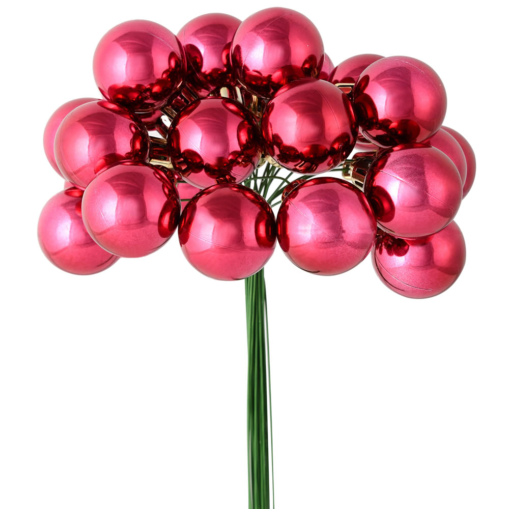 Vickerman 1" x 24" Shiny Ball Ornament Christmas Pick