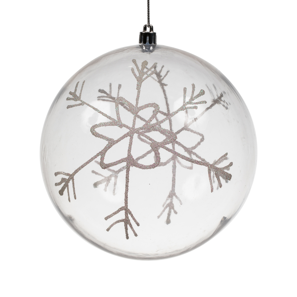 Vickerman Ball White Glitter Swirl Ornament