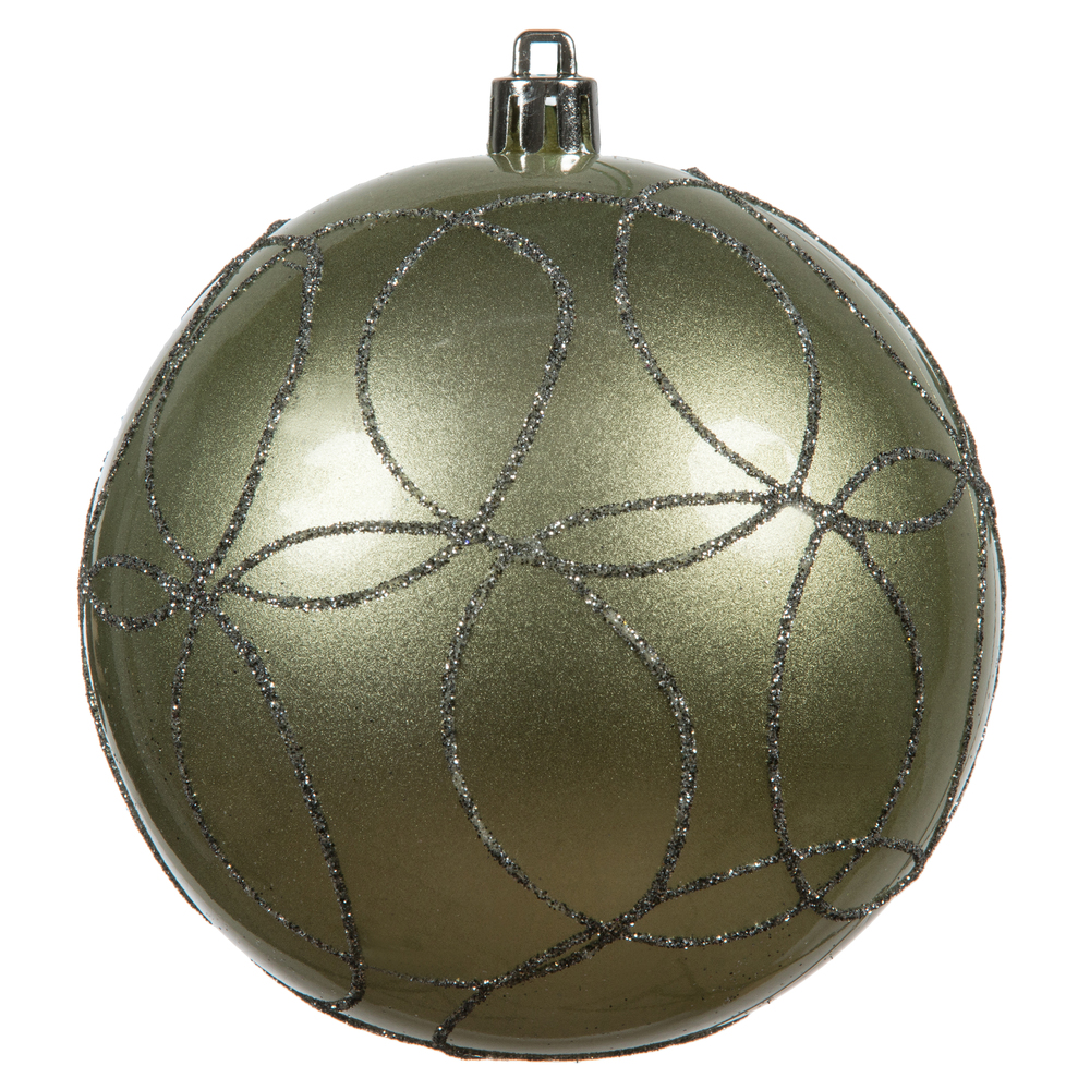 Vickerman Candy Ornament with Circle Glitter Pattern