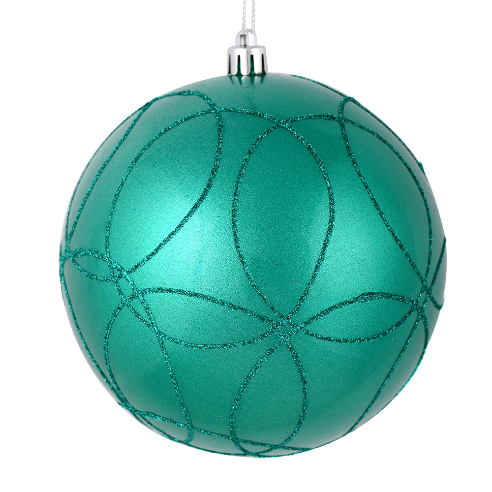 Vickerman Candy Ornament with Circle Glitter Pattern
