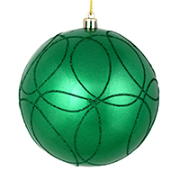 Vickerman Candy Ornament with Circle Glitter Pattern
